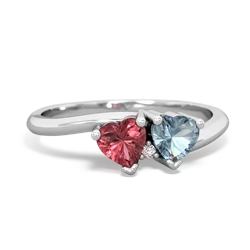 Pink Tourmaline Sweethearts 14K White Gold ring R5260