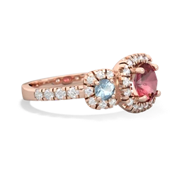 Pink Tourmaline Regal Halo 14K Rose Gold ring R5350