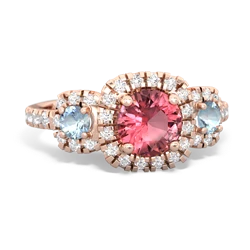 Pink Tourmaline Regal Halo 14K Rose Gold ring R5350