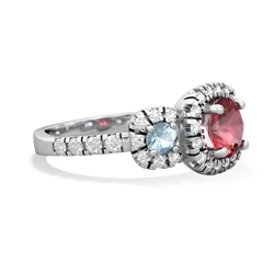 Pink Tourmaline Regal Halo 14K White Gold ring R5350