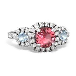 Pink Tourmaline Regal Halo 14K White Gold ring R5350