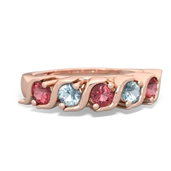 Pink Tourmaline Anniversary Band 14K Rose Gold ring R2089