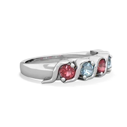 Pink Tourmaline Anniversary Band 14K White Gold ring R2089