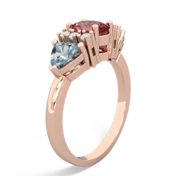 Pink Tourmaline Antique Style Three Stone 14K Rose Gold ring R2186