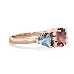 Pink Tourmaline Antique Style Three Stone 14K Rose Gold ring R2186