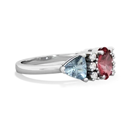 Pink Tourmaline Antique Style Three Stone 14K White Gold ring R2186