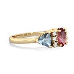 Pink Tourmaline Antique Style Three Stone 14K Yellow Gold ring R2186