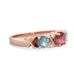 Pink Tourmaline Hugs And Kisses 14K Rose Gold ring R5016