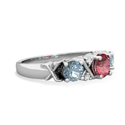 Pink Tourmaline Hugs And Kisses 14K White Gold ring R5016