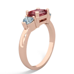 Pink Tourmaline Three Stone 14K Rose Gold ring R5235