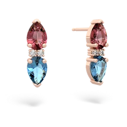 Pink Tourmaline Bowtie Drop 14K Rose Gold earrings E0865
