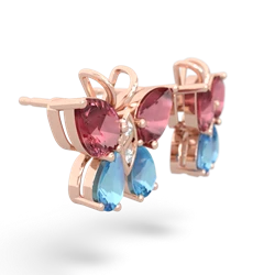 Pink Tourmaline Butterfly 14K Rose Gold earrings E2215