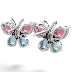 Pink Tourmaline Butterfly 14K White Gold earrings E2215