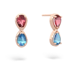 Pink Tourmaline Infinity 14K Rose Gold earrings E5050