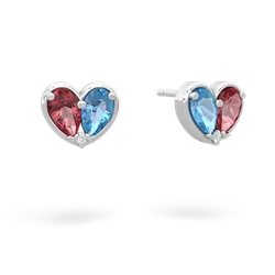 Pink Tourmaline 'Our Heart' 14K White Gold earrings E5072