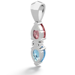 Pink Tourmaline Bowtie Drop 14K White Gold pendant P0865