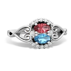 Pink Tourmaline Love Nest 14K White Gold ring R5860