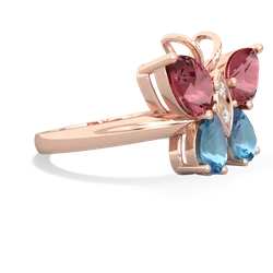 Pink Tourmaline Butterfly 14K Rose Gold ring R2215