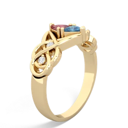 Pink Tourmaline Keepsake Celtic Knot 14K Yellow Gold ring R5300