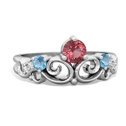 Pink Tourmaline Crown Keepsake 14K White Gold ring R5740