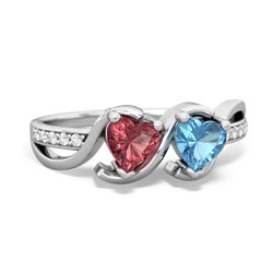 Pink Tourmaline Side By Side 14K White Gold ring R3090