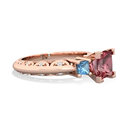 Pink Tourmaline Eternal Embrace Engagement 14K Rose Gold ring C2001