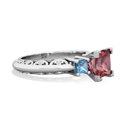 Pink Tourmaline Eternal Embrace Engagement 14K White Gold ring C2001