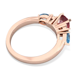 Pink Tourmaline 6Mm Round Eternal Embrace Engagement 14K Rose Gold ring R2005