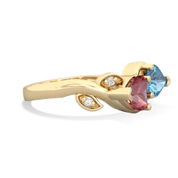 Pink Tourmaline Floral Elegance 14K Yellow Gold ring R5790