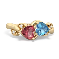 Pink Tourmaline Floral Elegance 14K Yellow Gold ring R5790