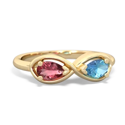 Pink Tourmaline Infinity 14K Yellow Gold ring R5050