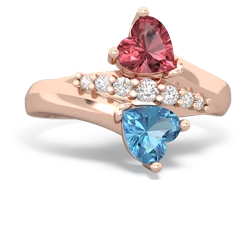 Pink Tourmaline Heart To Heart 14K Rose Gold ring R2064