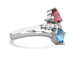 Pink Tourmaline Heart To Heart 14K White Gold ring R2064