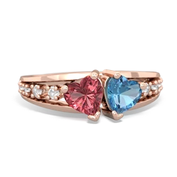 Pink Tourmaline Heart To Heart 14K Rose Gold ring R3342