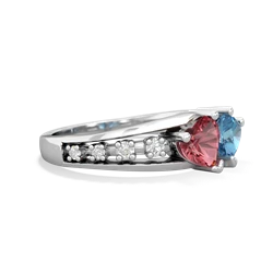 Pink Tourmaline Heart To Heart 14K White Gold ring R3342