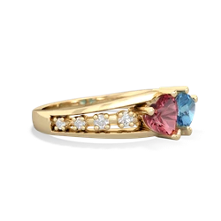 Pink Tourmaline Heart To Heart 14K Yellow Gold ring R3342