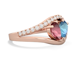 Pink Tourmaline Nestled Heart Keepsake 14K Rose Gold ring R5650