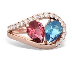 Pink Tourmaline Nestled Heart Keepsake 14K Rose Gold ring R5650