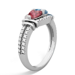 Pink Tourmaline Art-Deco Keepsake 14K White Gold ring R5630