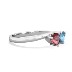 Pink Tourmaline Sweethearts 14K White Gold ring R5260