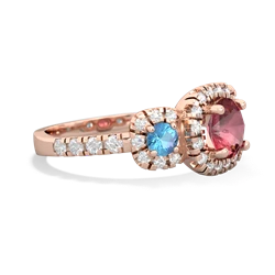 Pink Tourmaline Regal Halo 14K Rose Gold ring R5350