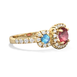 Pink Tourmaline Regal Halo 14K Yellow Gold ring R5350