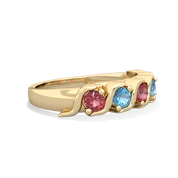 Pink Tourmaline Anniversary Band 14K Yellow Gold ring R2089