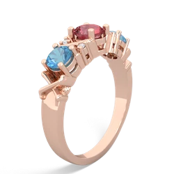 Pink Tourmaline Hugs And Kisses 14K Rose Gold ring R5016