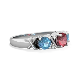 Pink Tourmaline Hugs And Kisses 14K White Gold ring R5016