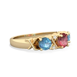 Pink Tourmaline Hugs And Kisses 14K Yellow Gold ring R5016