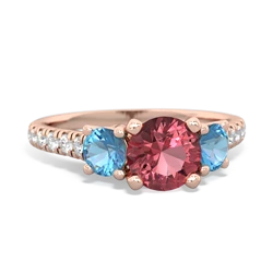 Pink Tourmaline Pave Trellis 14K Rose Gold ring R5500