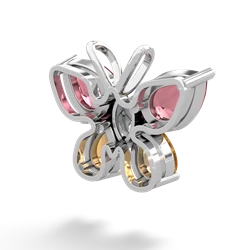 Pink Tourmaline Butterfly 14K White Gold pendant P2215