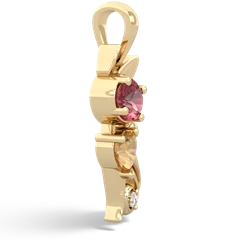 Pink Tourmaline Kitten 14K Yellow Gold pendant P5780