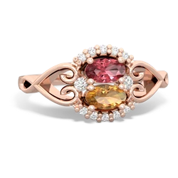 Pink Tourmaline Love Nest 14K Rose Gold ring R5860